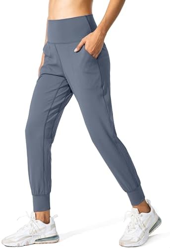 Women's loose yoga joggers, dusty blue